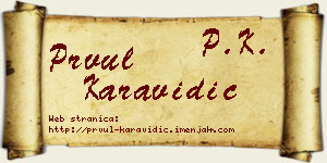 Prvul Karavidić vizit kartica